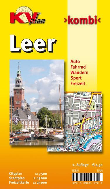 Cover: 9783896416728 | Leer, KVplan, Radkarte/Wanderkarte/Stadtplan, 1:25.000 / 1:15.000 /...