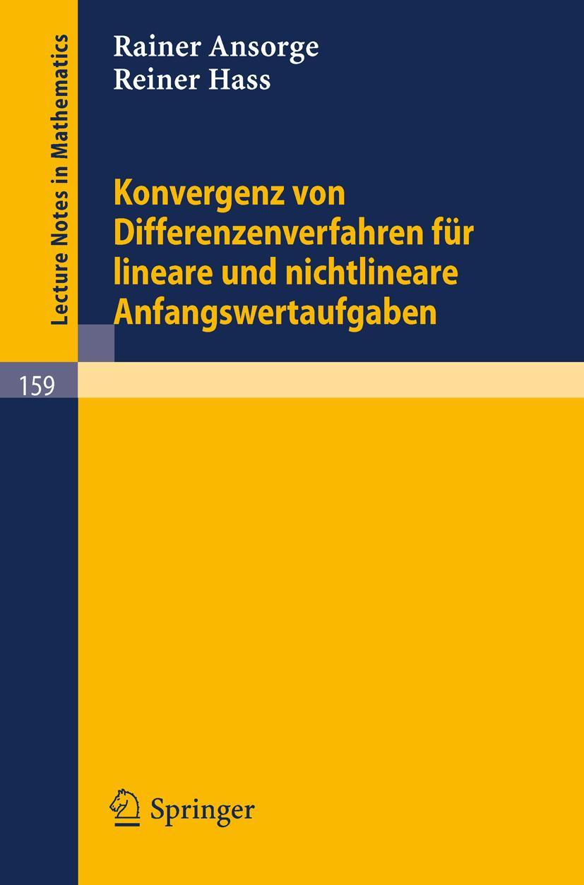 Cover: 9783540051879 | Konvergenz von Differenzenverfahren für lineare und nichtlineare...