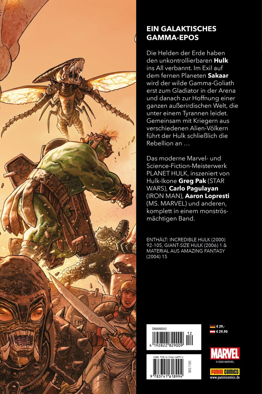 Rückseite: 9783741618994 | Marvel Must-Have: Planet Hulk | Greg Pak (u. a.) | Buch | 420 S.