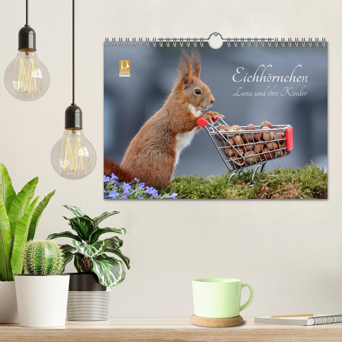 Bild: 9783435345854 | Eichhörnchen Luna und ihre Kinder (Wandkalender 2025 DIN A4 quer),...