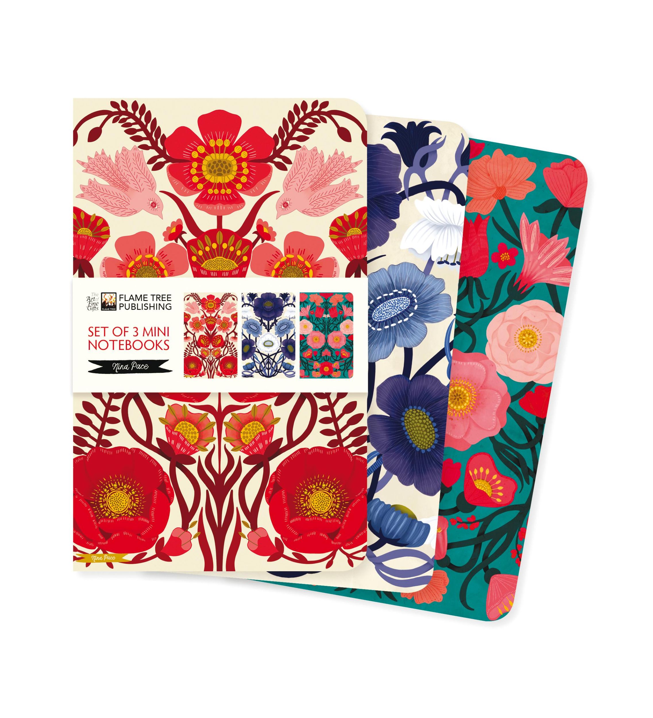 Cover: 9781804177518 | Nina Pace Set of 3 Mini Notebooks | Flame Tree Publishing | Buch