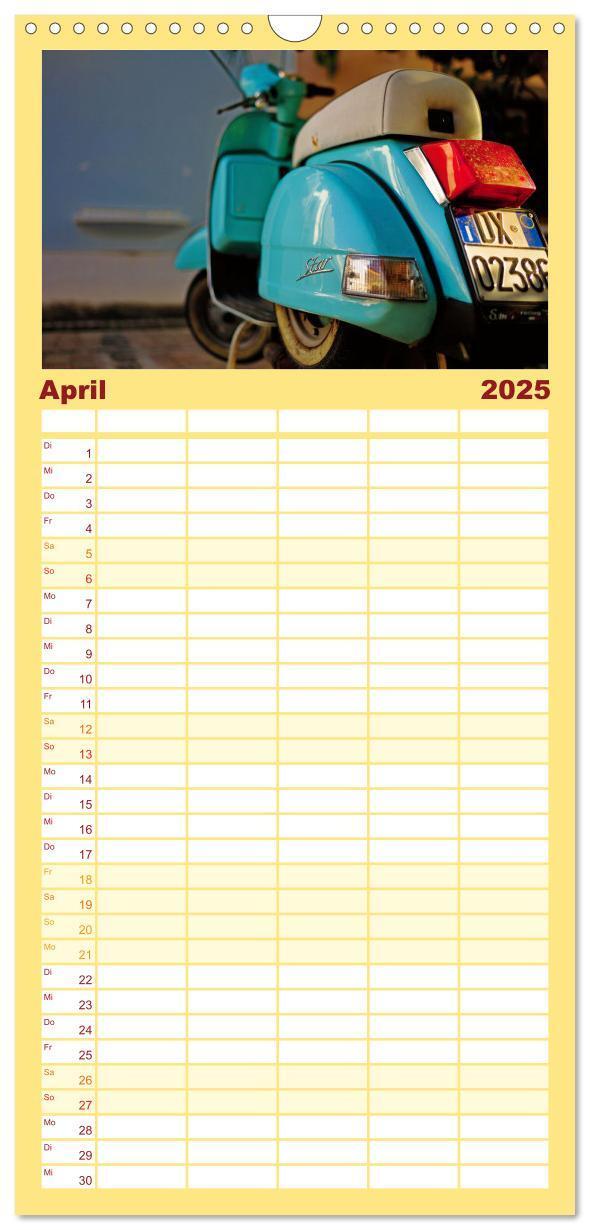 Bild: 9783457099209 | Familienplaner 2025 - Vespa Liebe mit 5 Spalten (Wandkalender, 21 x...