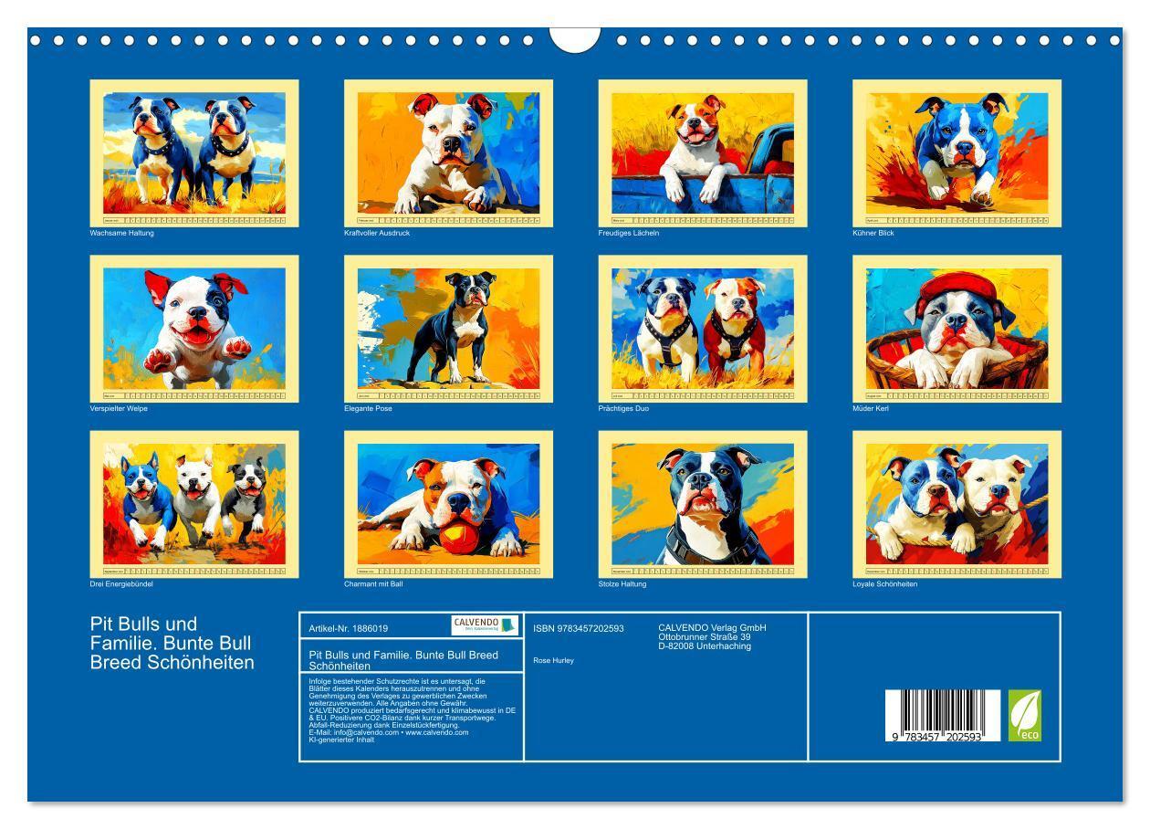 Bild: 9783457202593 | Pit Bulls und Familie. Bunte Bull Breed Schönheiten (Wandkalender...