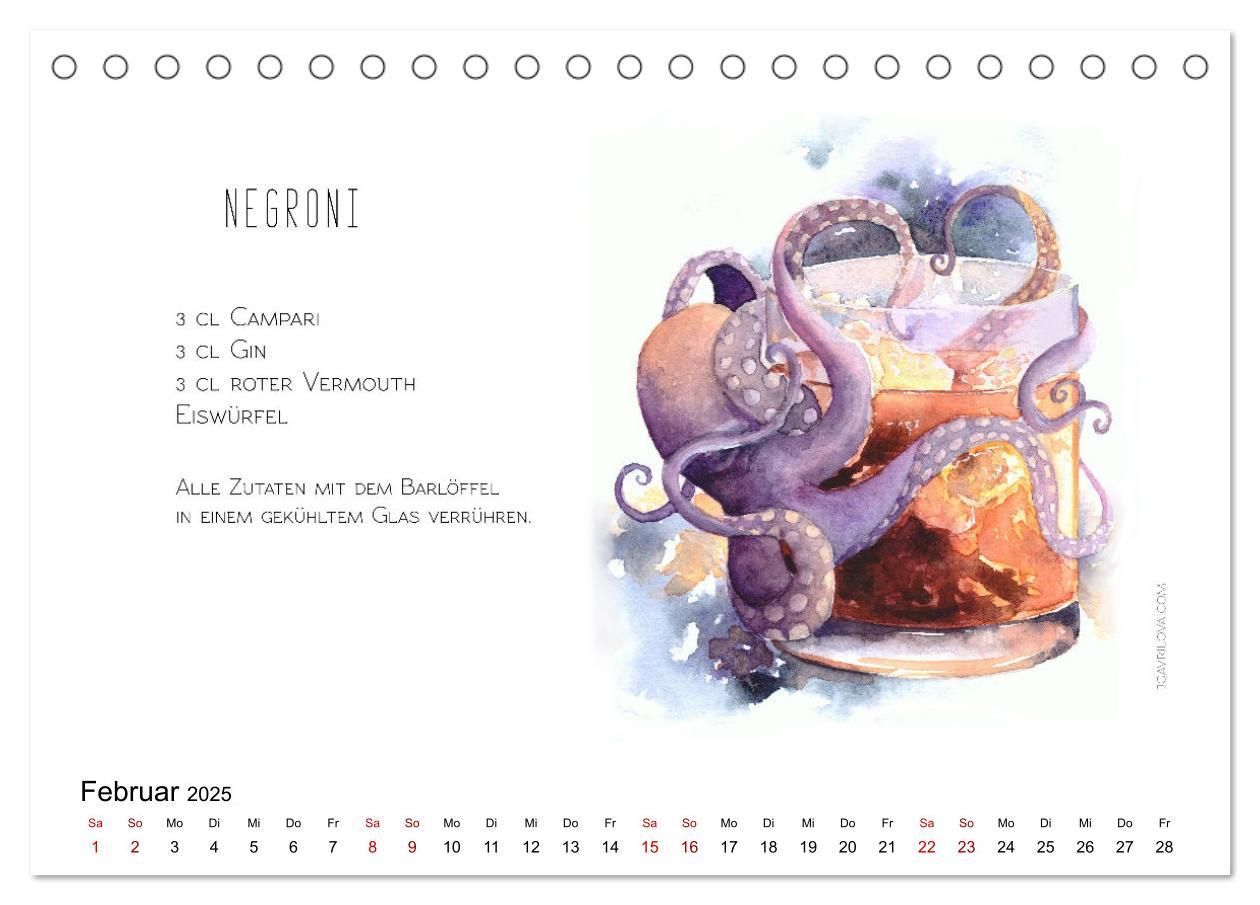 Bild: 9783435095988 | Cocktails Kalender mit Rezept (Tischkalender 2025 DIN A5 quer),...