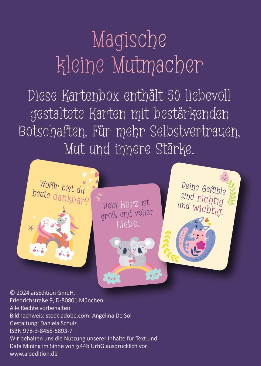 Rückseite: 9783845858937 | Mutmachkarten - Einhorn | Taschenbuch | 50 S. | Deutsch | 2024