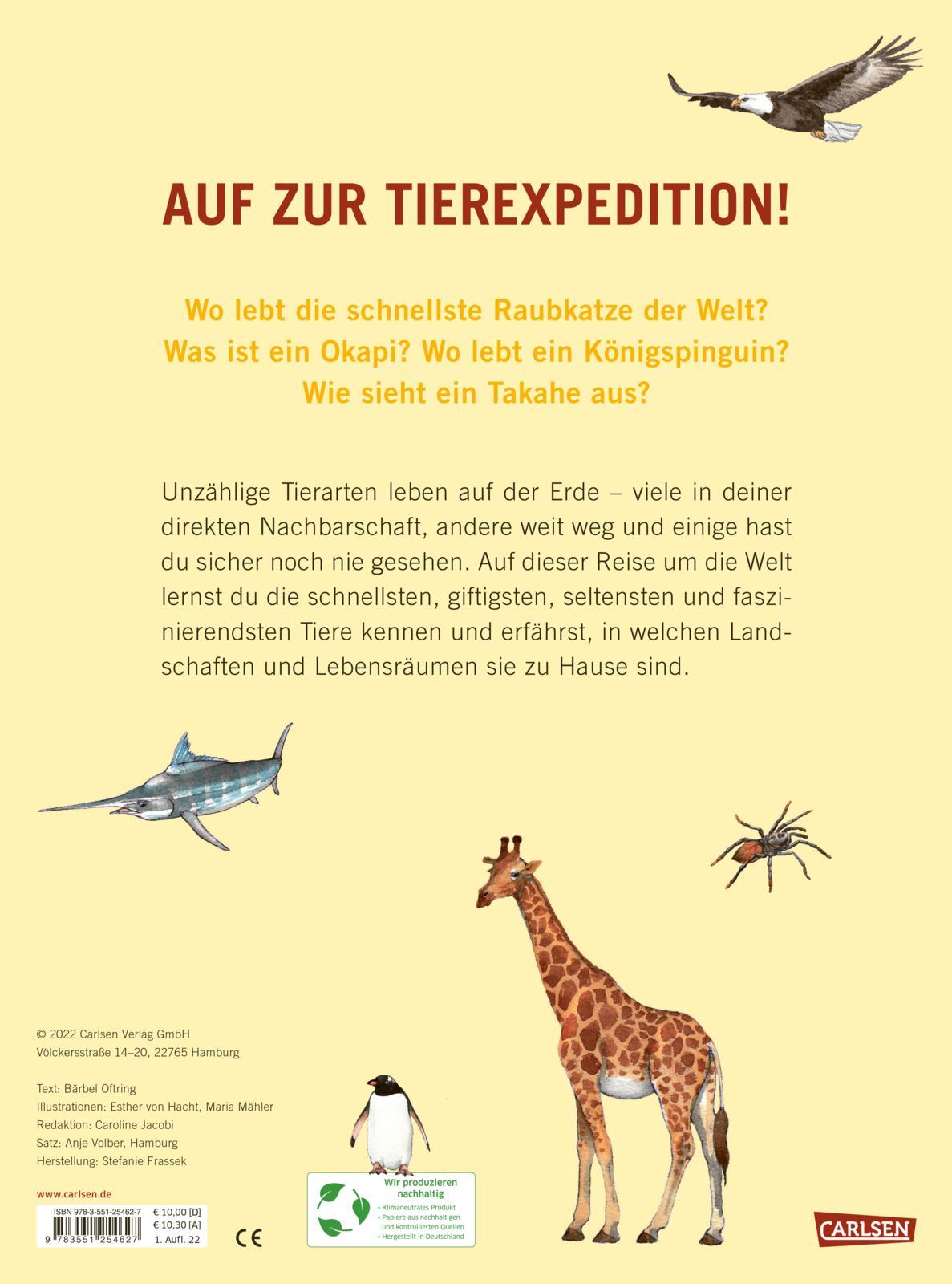 Rückseite: 9783551254627 | Mein großer Tieratlas | Bärbel Oftring | Buch | 18 S. | Deutsch | 2022