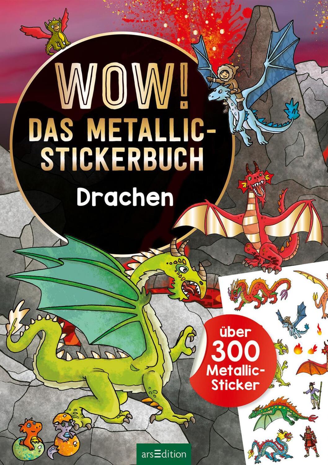 Bild: 9783845836997 | WOW! Das Metallic-Stickerbuch - Drachen | Über 300 Metallic-Sticker