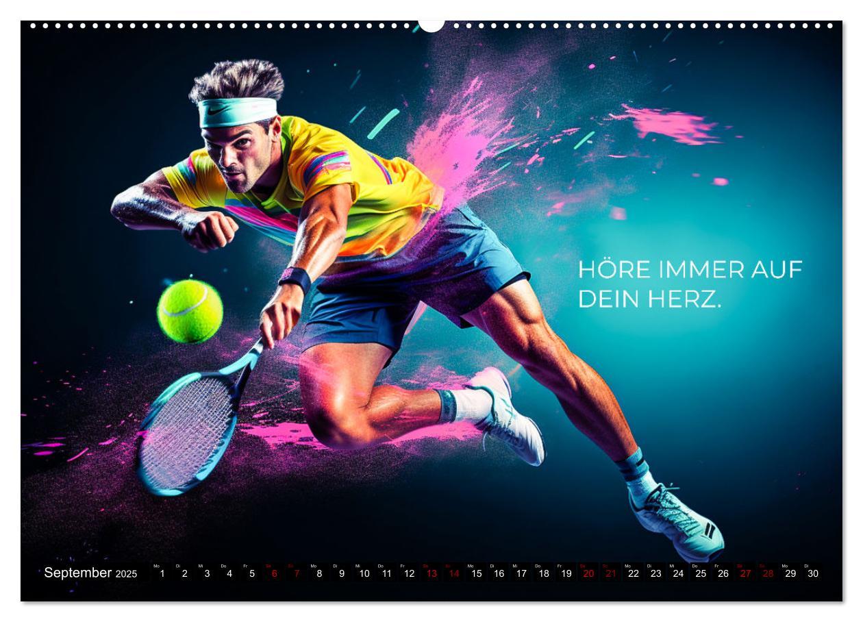 Bild: 9783383873850 | Tennis und Motivation (Wandkalender 2025 DIN A2 quer), CALVENDO...