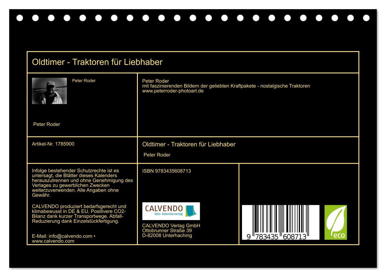 Bild: 9783435608713 | Oldtimer - Traktoren für Liebhaber (Tischkalender 2025 DIN A5...