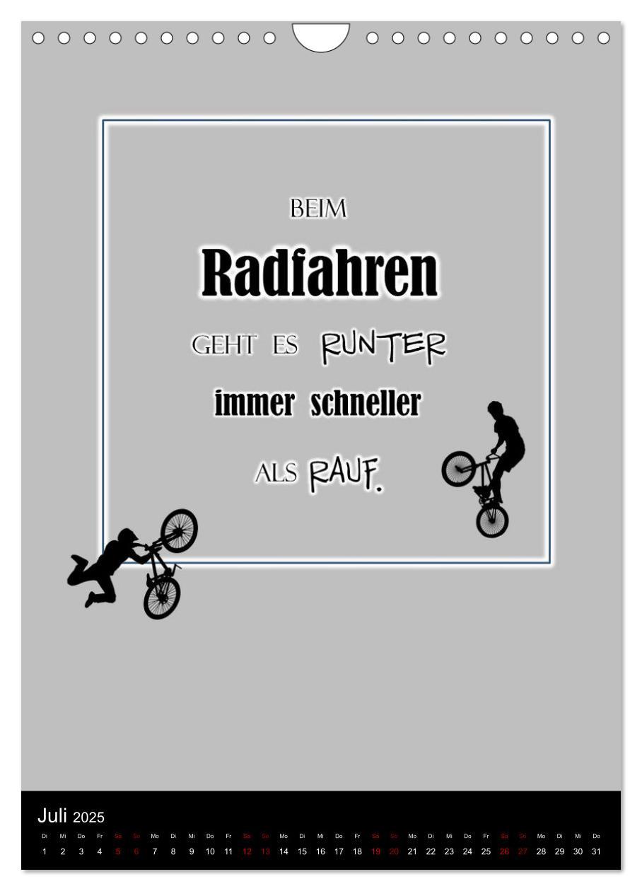 Bild: 9783435916955 | Markante, freche Sprüche rund ums Radfahren (Wandkalender 2025 DIN...