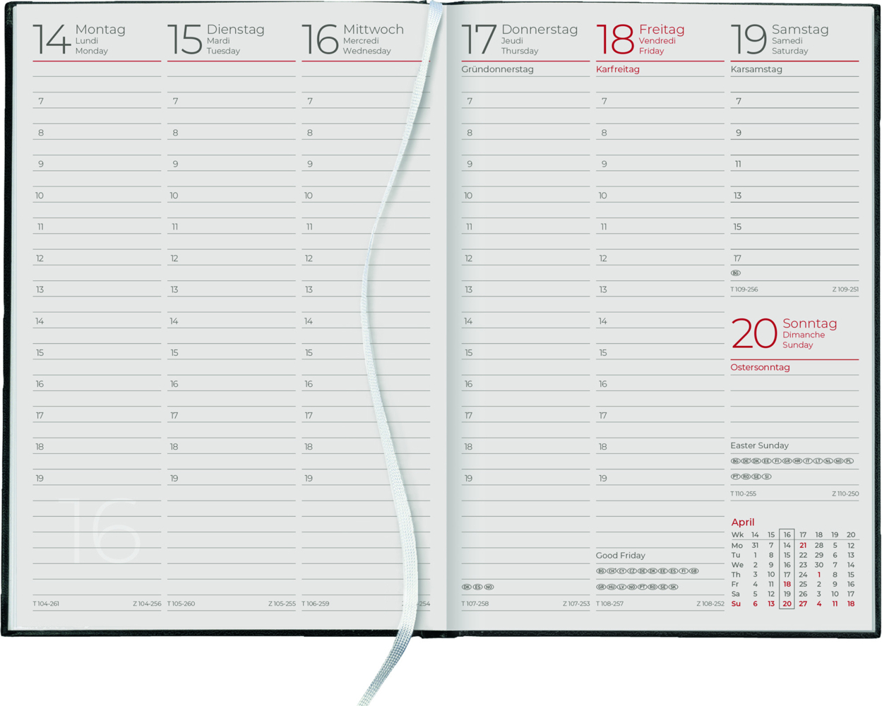 Bild: 4006928025091 | Zettler - Wochenbuch 2025 anthrazit, 14,6x21cm, Taschenkalender mit...