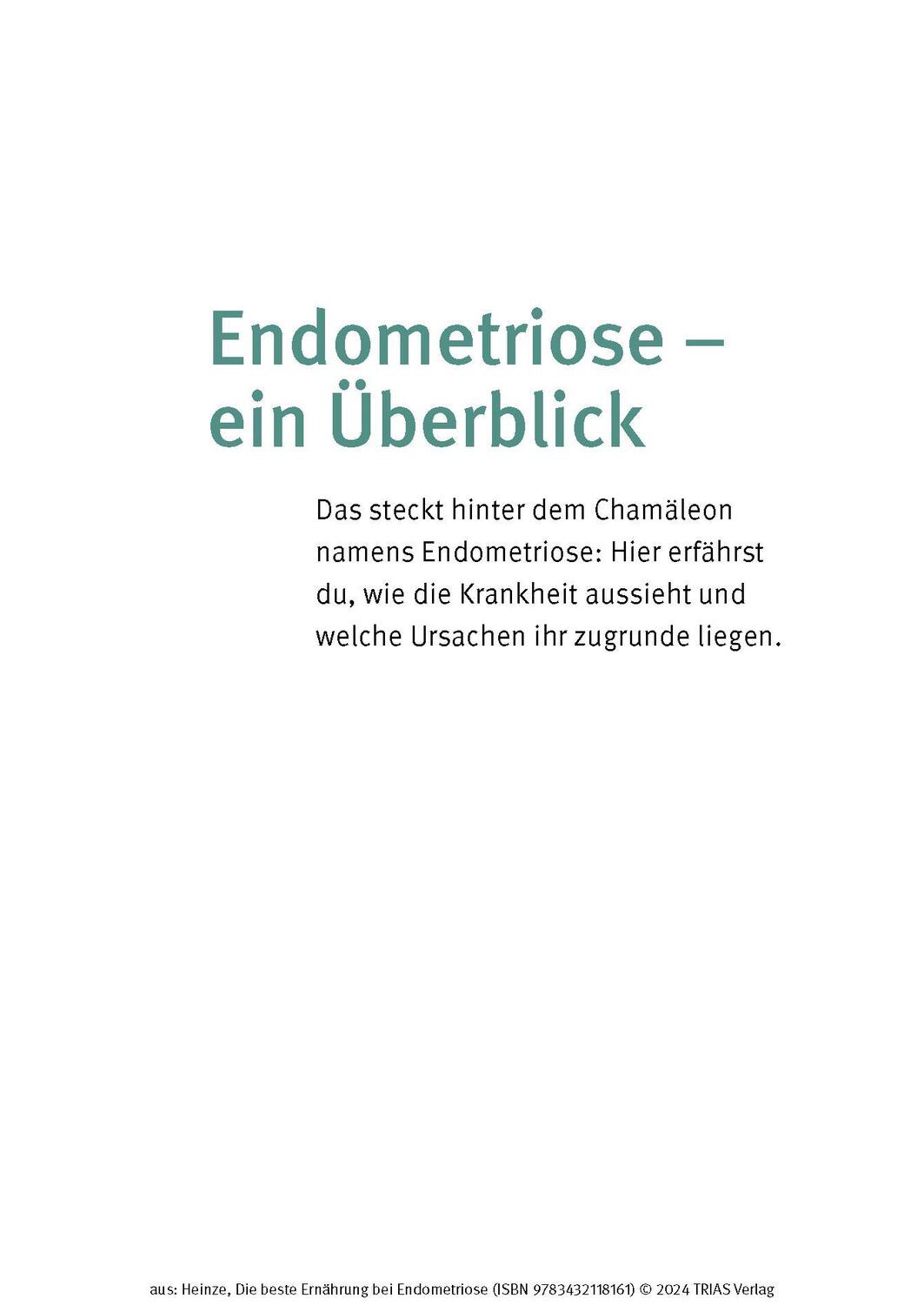 Bild: 9783432118161 | Die beste Ernährung bei Endometriose | Nicole R. Heinze | Taschenbuch