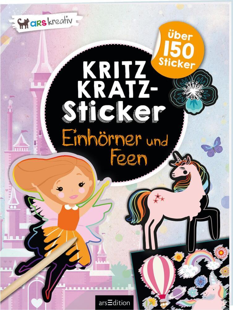 Cover: 9783845833682 | Kritzkratz-Sticker - Einhörner und Feen | Über 150 Sticker | Buch