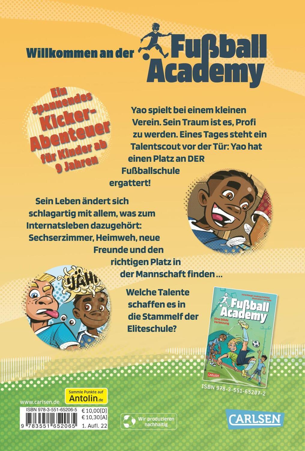 Rückseite: 9783551652065 | Fußball Academy 1: Eine wichtige Entscheidung | Irene Margil (u. a.)