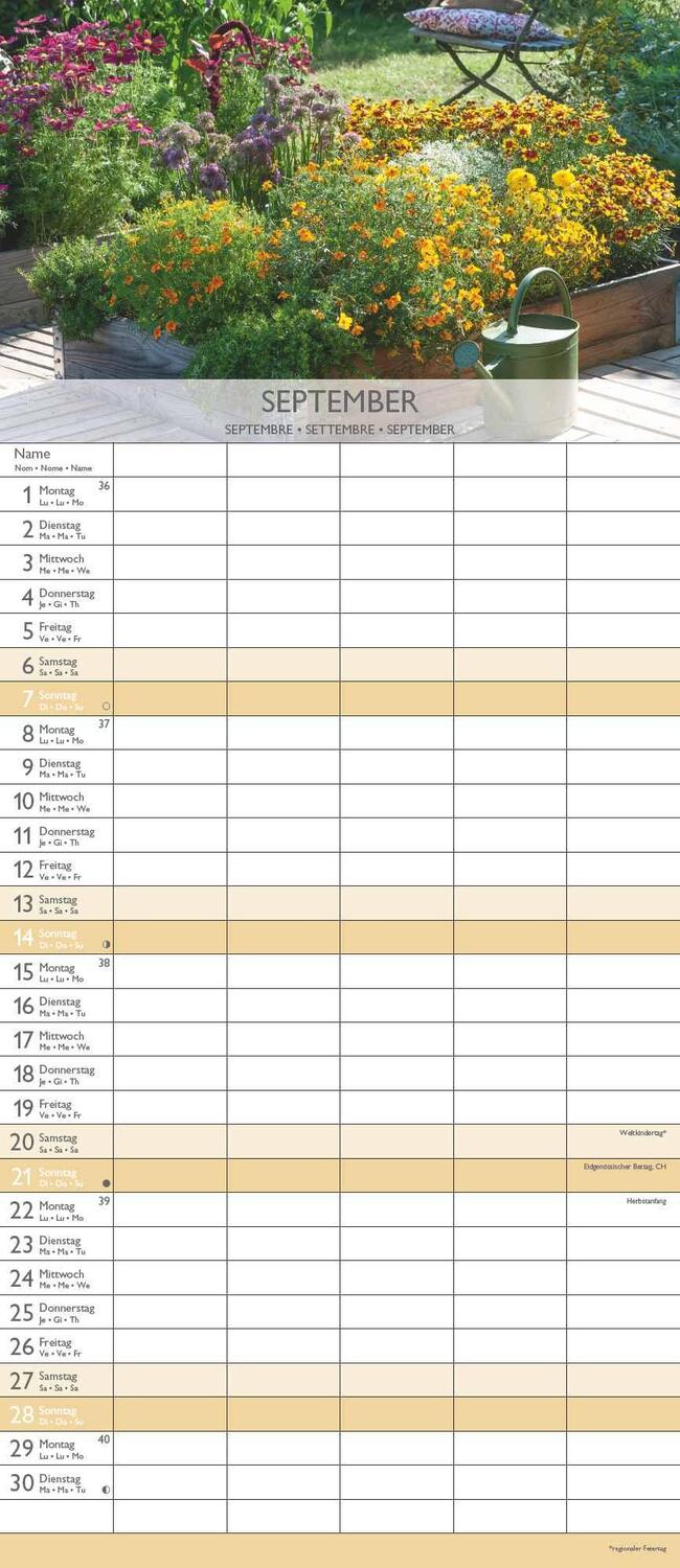 Bild: 4251732341398 | Gärten 2025 Familienplaner - Wandkalender - Familienkalender - 19,5x45