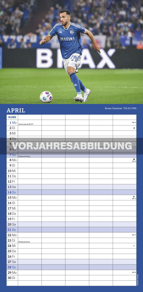 Bild: 4002725994455 | N NEUMANNVERLAGE - FC Schalke 04 2025 Fan-Timer, 22x45cm,...