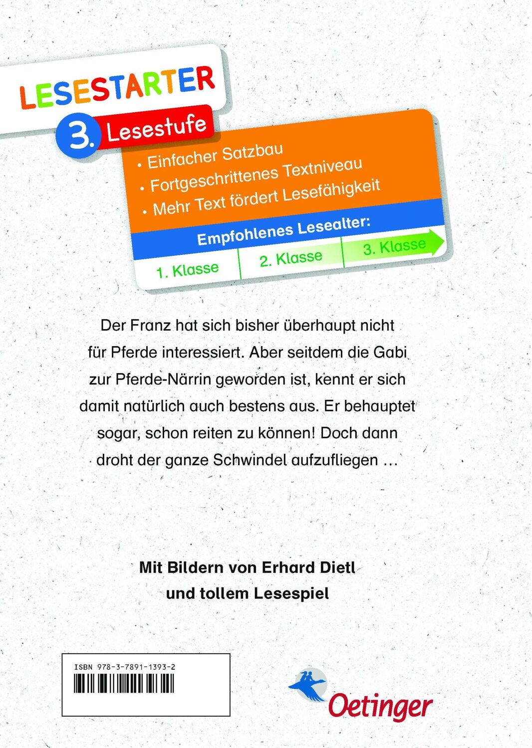 Rückseite: 9783789113932 | Pferdegeschichten vom Franz | Lesestarter. 3. Lesestufe | Nöstlinger