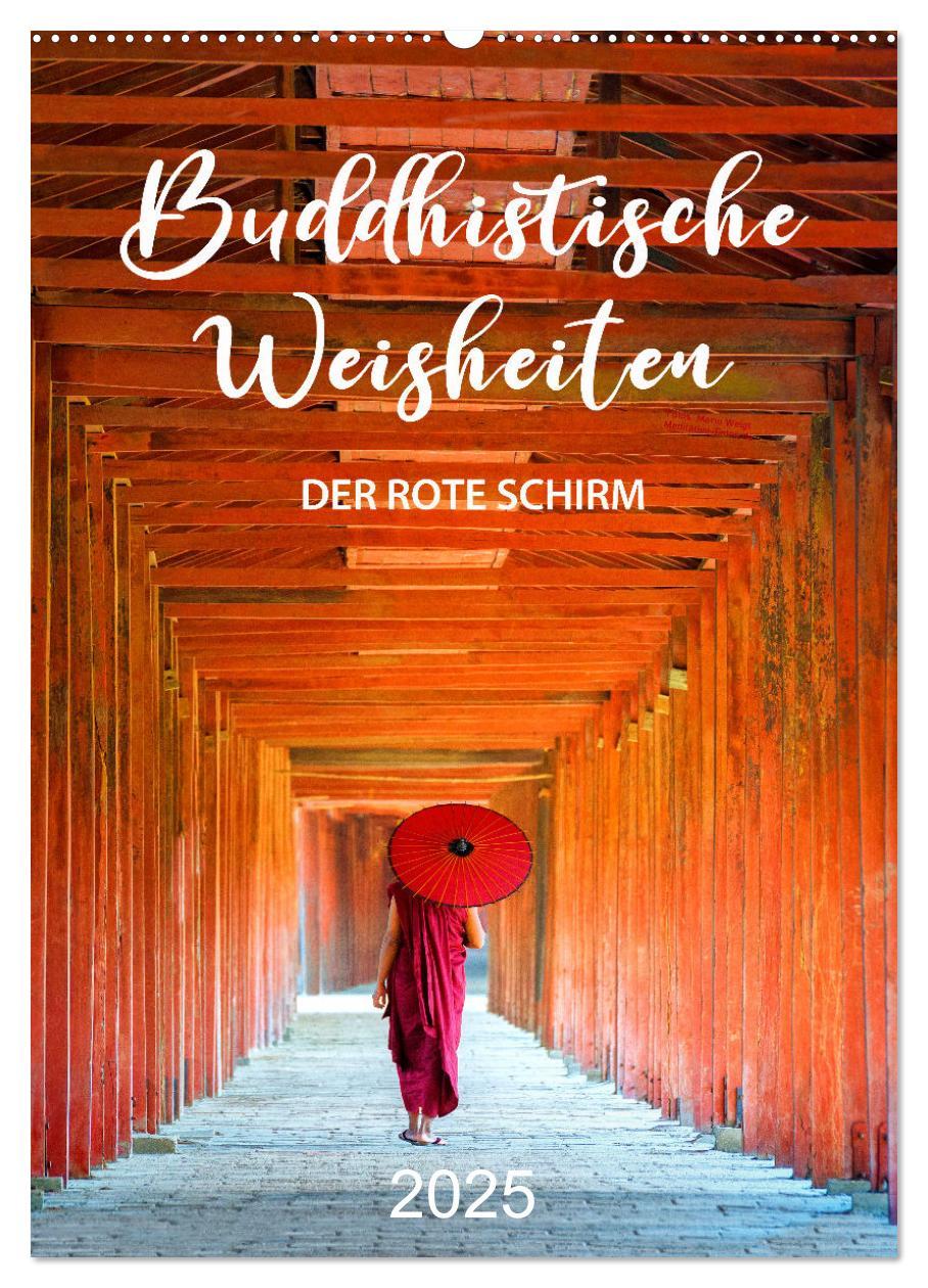 Cover: 9783435926480 | Buddhistische Weisheiten - DER ROTE SCHIRM (Wandkalender 2025 DIN...