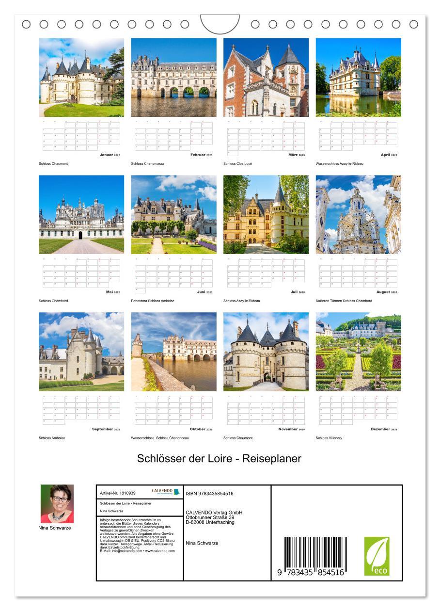 Bild: 9783435854516 | Schlösser der Loire - Reiseplaner (Wandkalender 2025 DIN A4 hoch),...