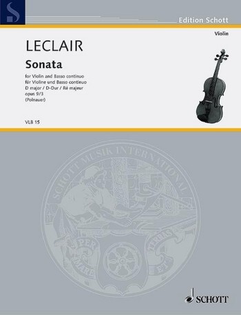 Cover: 9790001102612 | Sonate 3 D Op.9 | Jean-Marie Leclair | Buch | 1984 | Schott Music