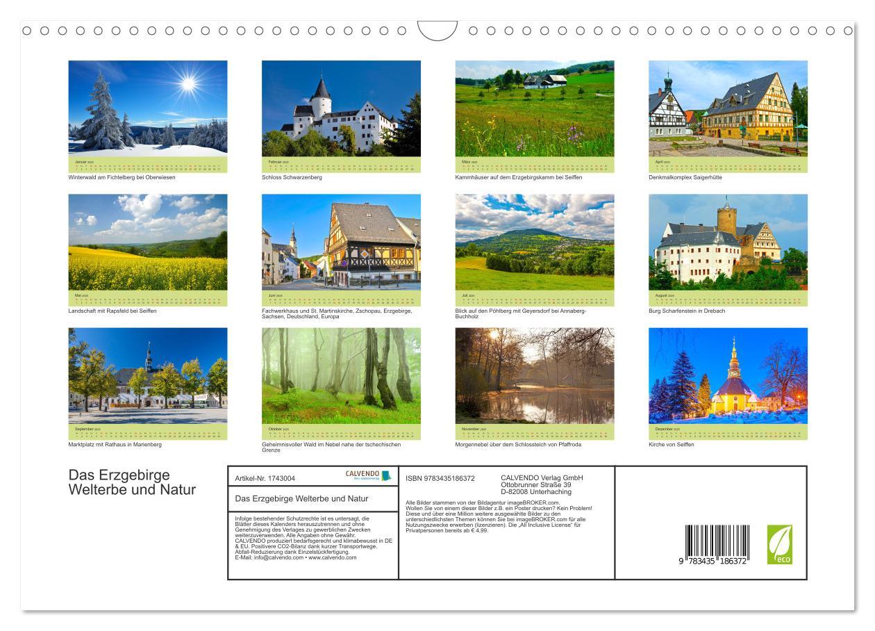 Bild: 9783435186372 | Das Erzgebirge Welterbe und Natur (Wandkalender 2025 DIN A3 quer),...