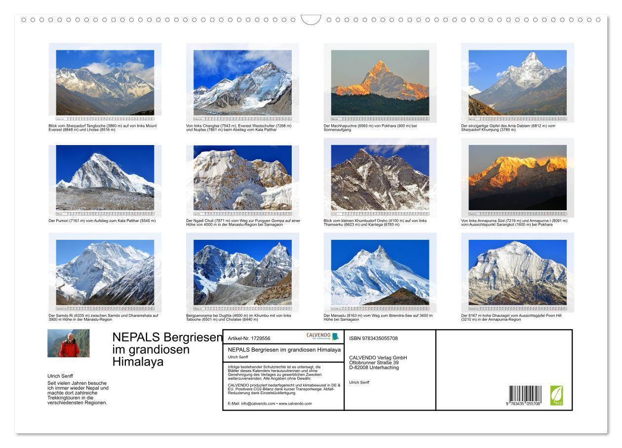 Bild: 9783435055708 | NEPALS Bergriesen im grandiosen Himalaya (Wandkalender 2025 DIN A2...