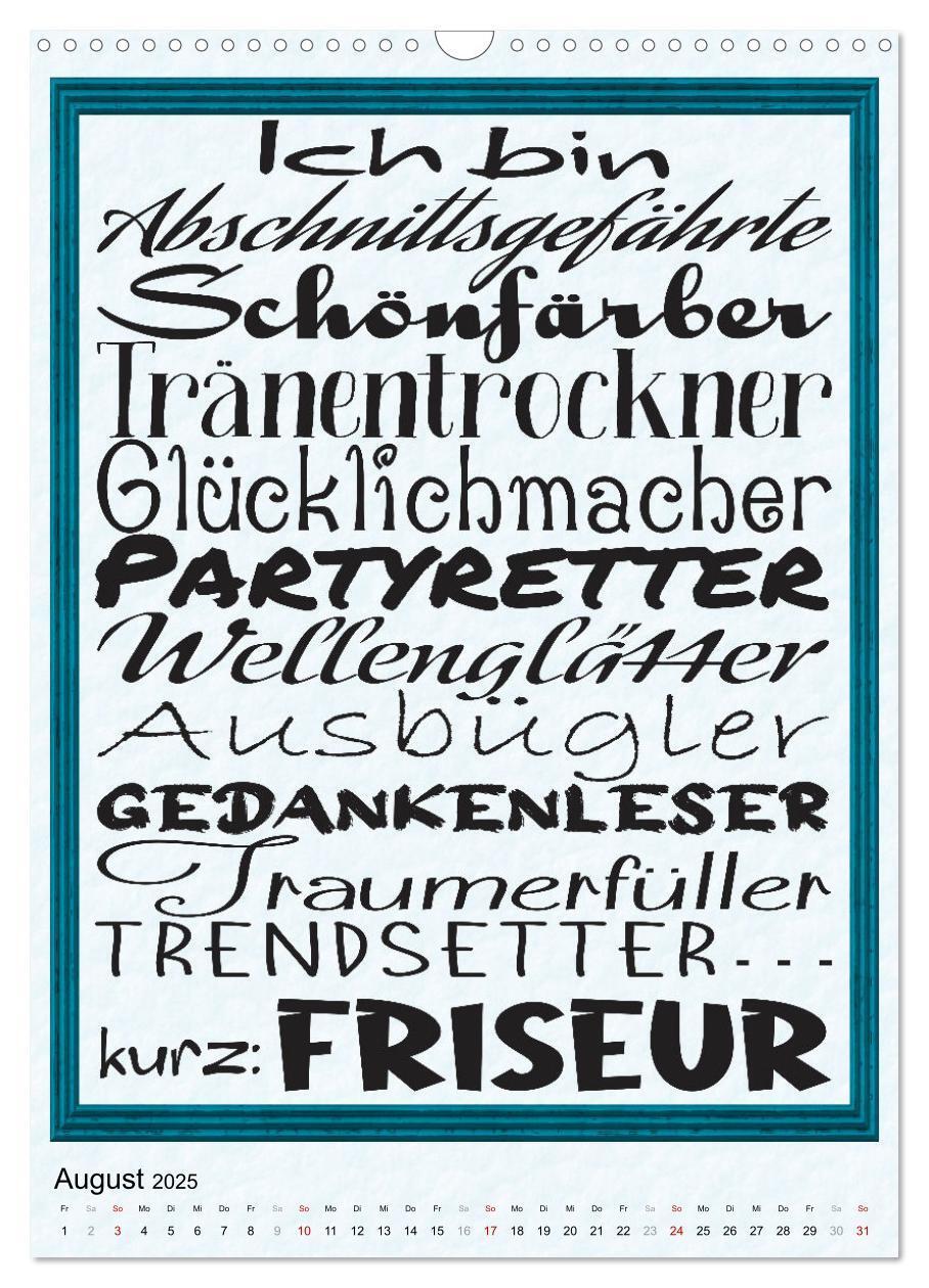 Bild: 9783435920662 | Friseur-Sprüche (Wandkalender 2025 DIN A3 hoch), CALVENDO...