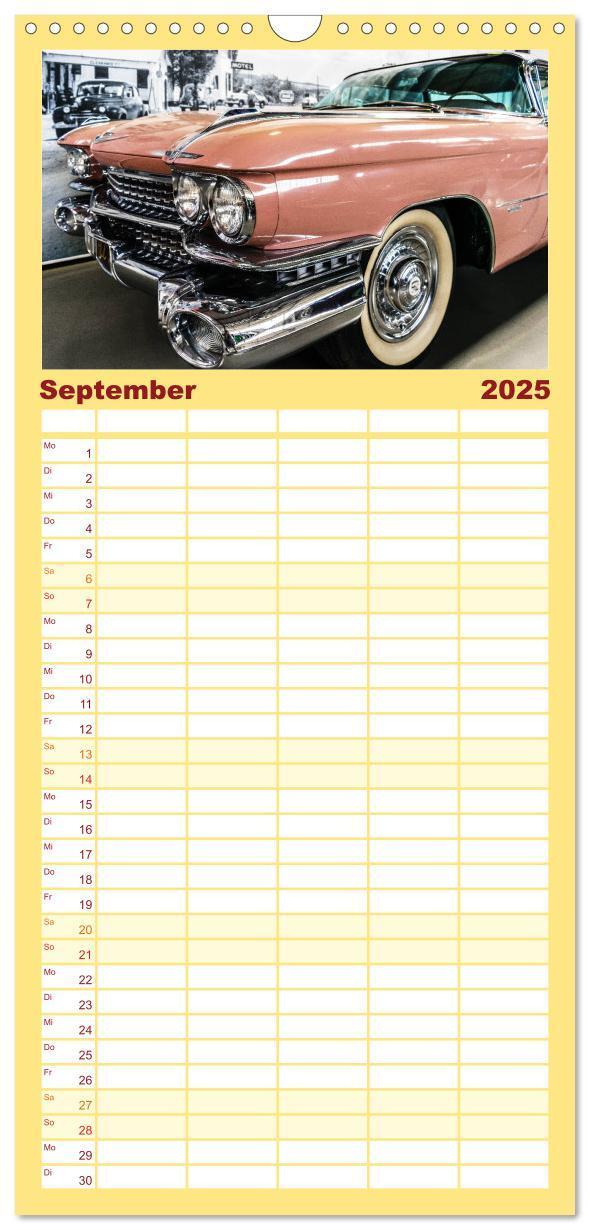 Bild: 9783457106952 | Familienplaner 2025 - Retro Cars mit 5 Spalten (Wandkalender, 21 x...