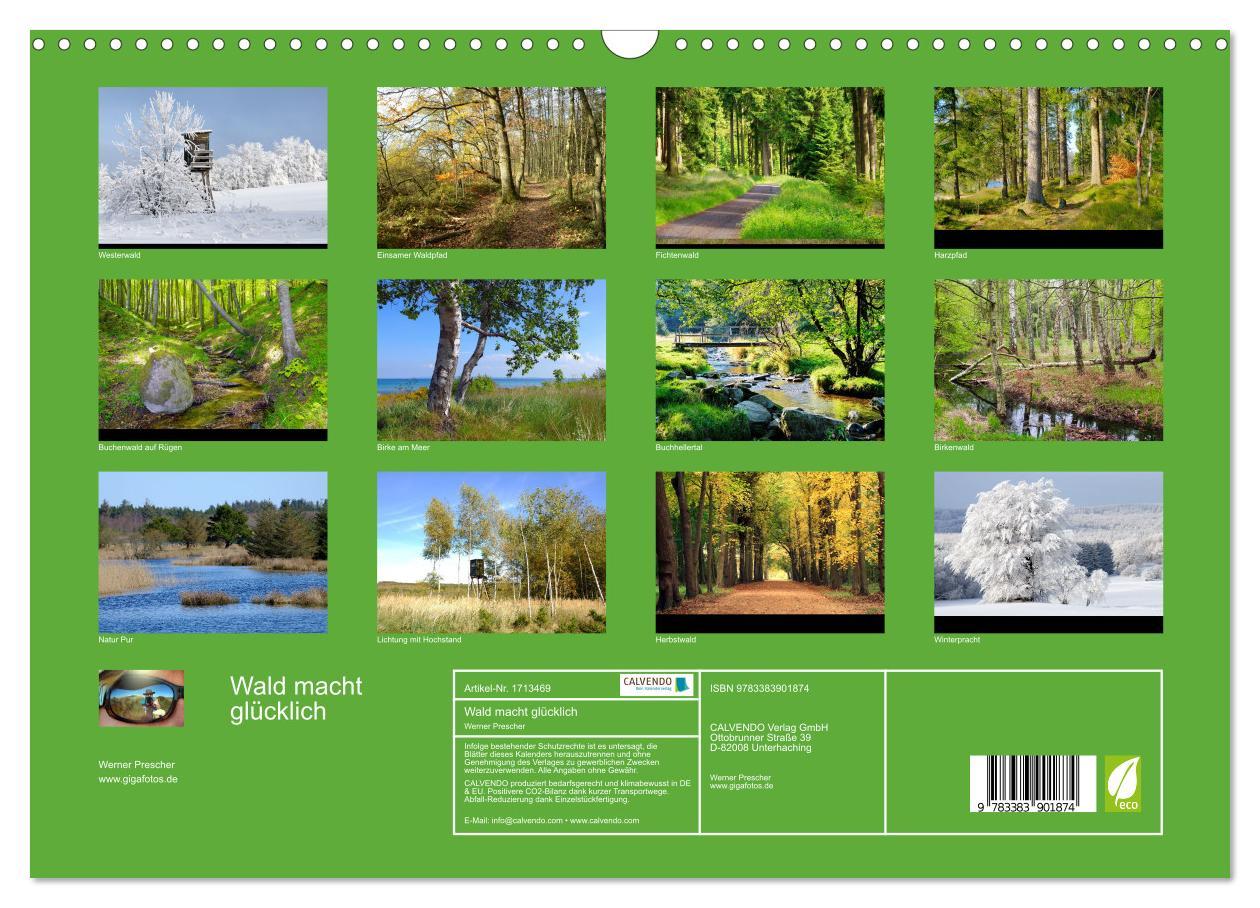 Bild: 9783383901874 | Wald macht glücklich (Wandkalender 2025 DIN A3 quer), CALVENDO...