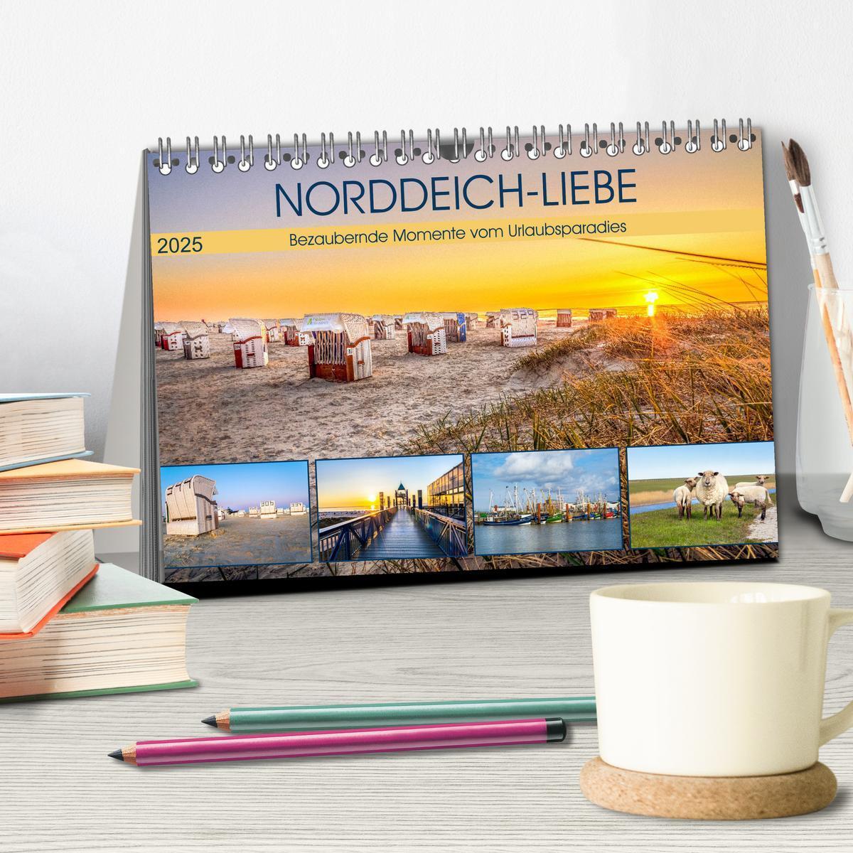 Bild: 9783435068272 | NORDDEICH-LIEBE (Tischkalender 2025 DIN A5 quer), CALVENDO...