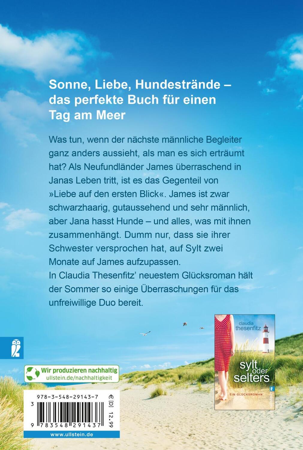 Rückseite: 9783548291437 | Mit James auf Sylt | Ein Glücksroman | Claudia Thesenfitz | Buch