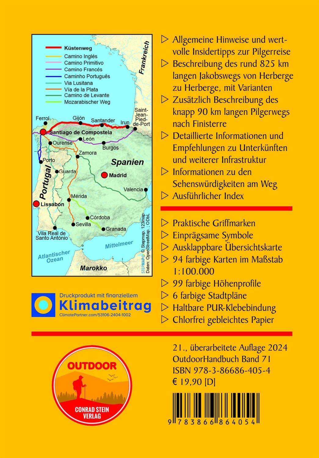 Rückseite: 9783866864054 | Spanien: Jakobsweg Küstenweg | Raimund Joos | Taschenbuch | 320 S.