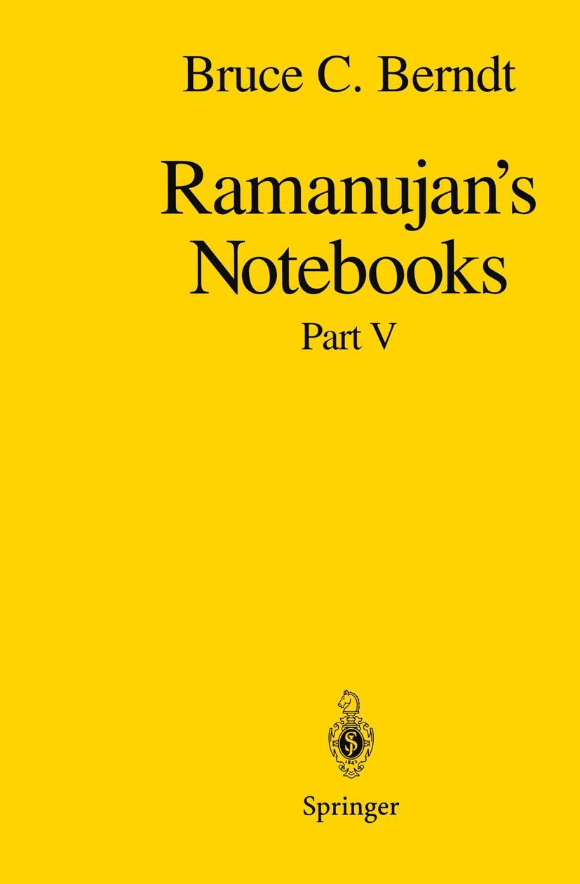 Cover: 9780387949413 | Ramanujan's Notebooks | Part V | Bruce C. Berndt | Buch | xiii | 1997