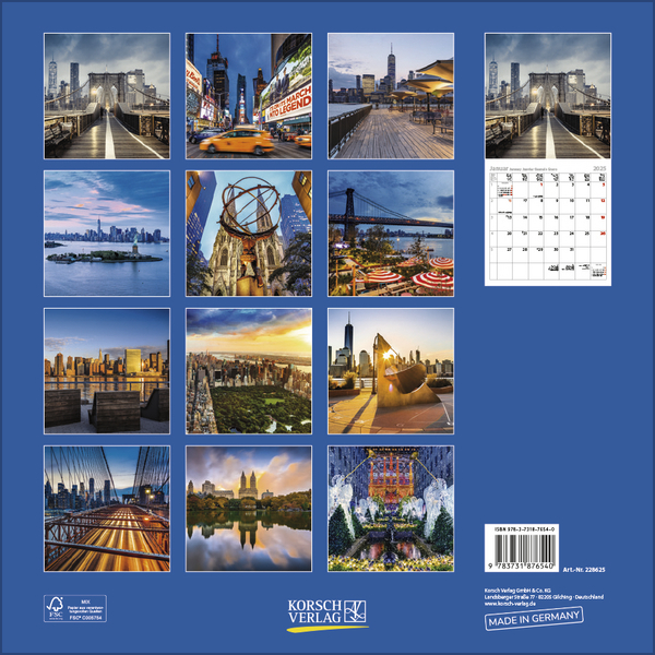 Bild: 9783731876540 | New York 2025 | Korsch Verlag | Kalender | Englisch Broschur | 13 S.