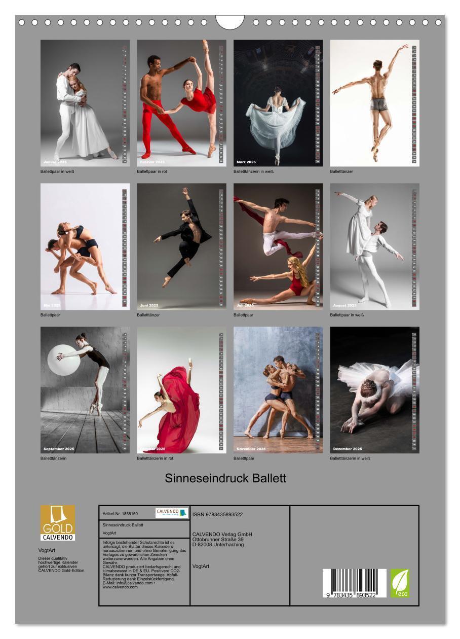 Bild: 9783435893522 | Sinneseindruck Ballett (Wandkalender 2025 DIN A3 hoch), CALVENDO...