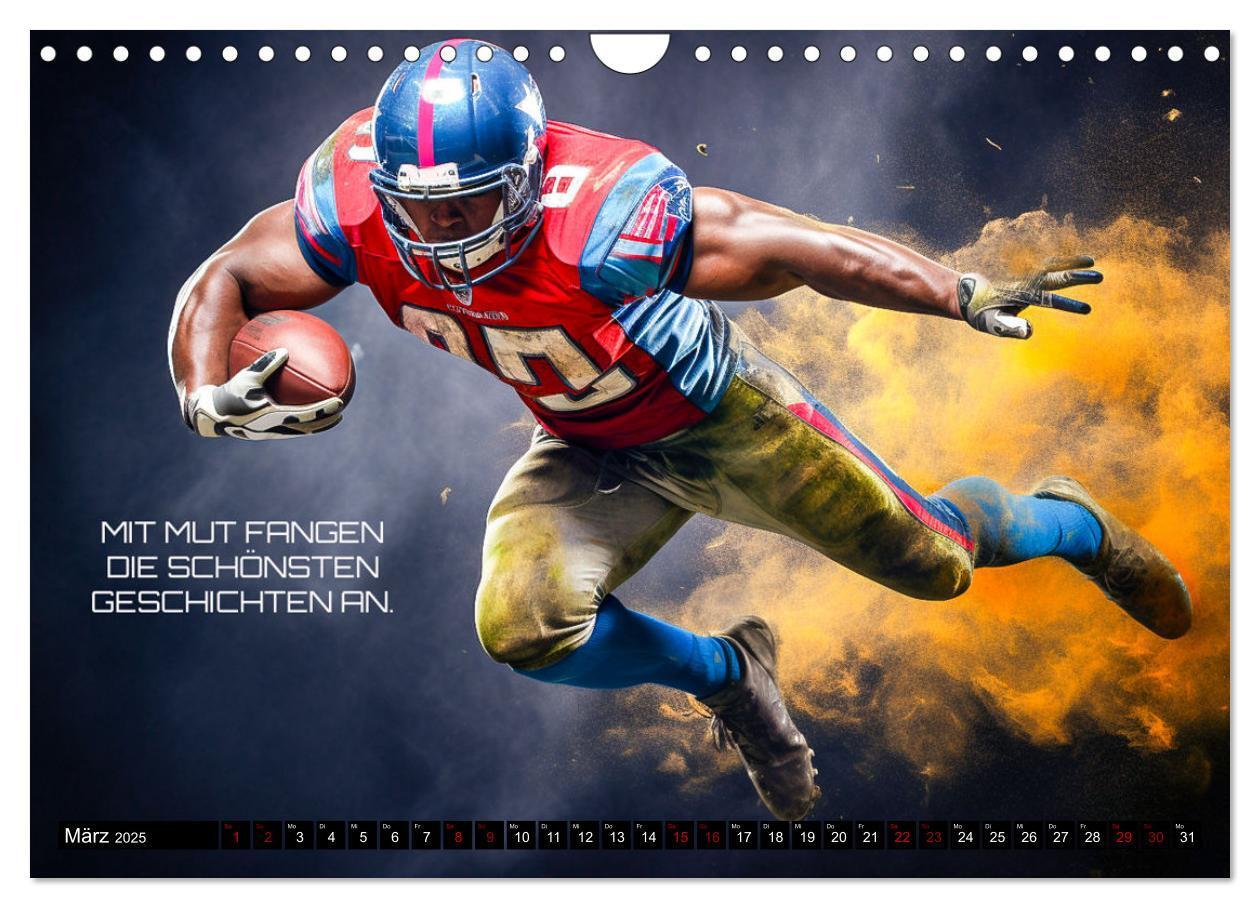 Bild: 9783383850394 | American Football und Motivation (Wandkalender 2025 DIN A4 quer),...