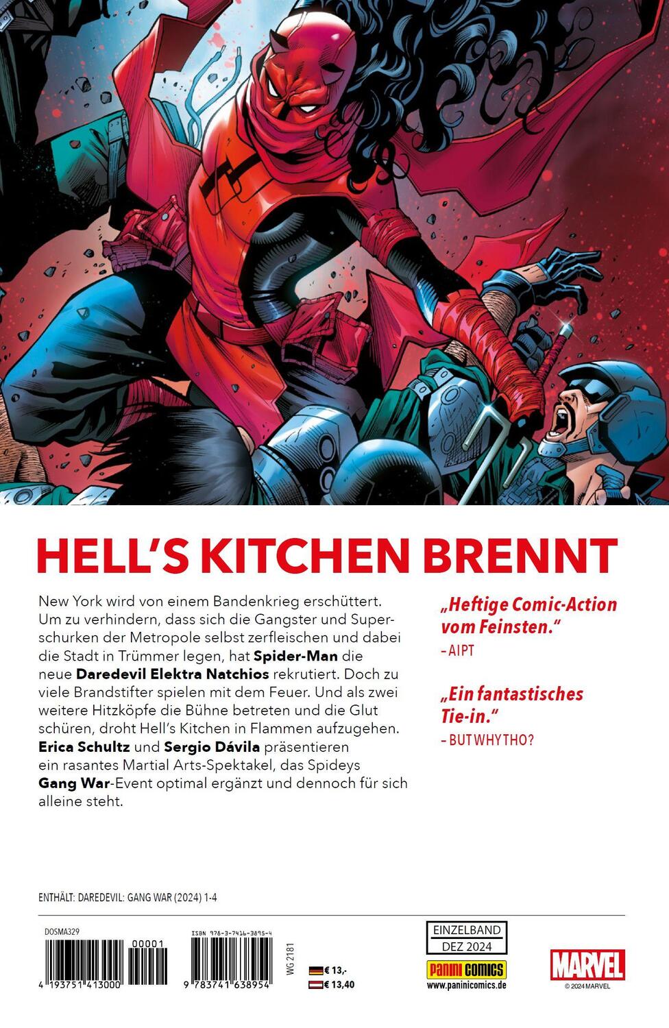 Rückseite: 9783741638954 | Daredevil: Gang War | Erica Schultz (u. a.) | Taschenbuch | 116 S.