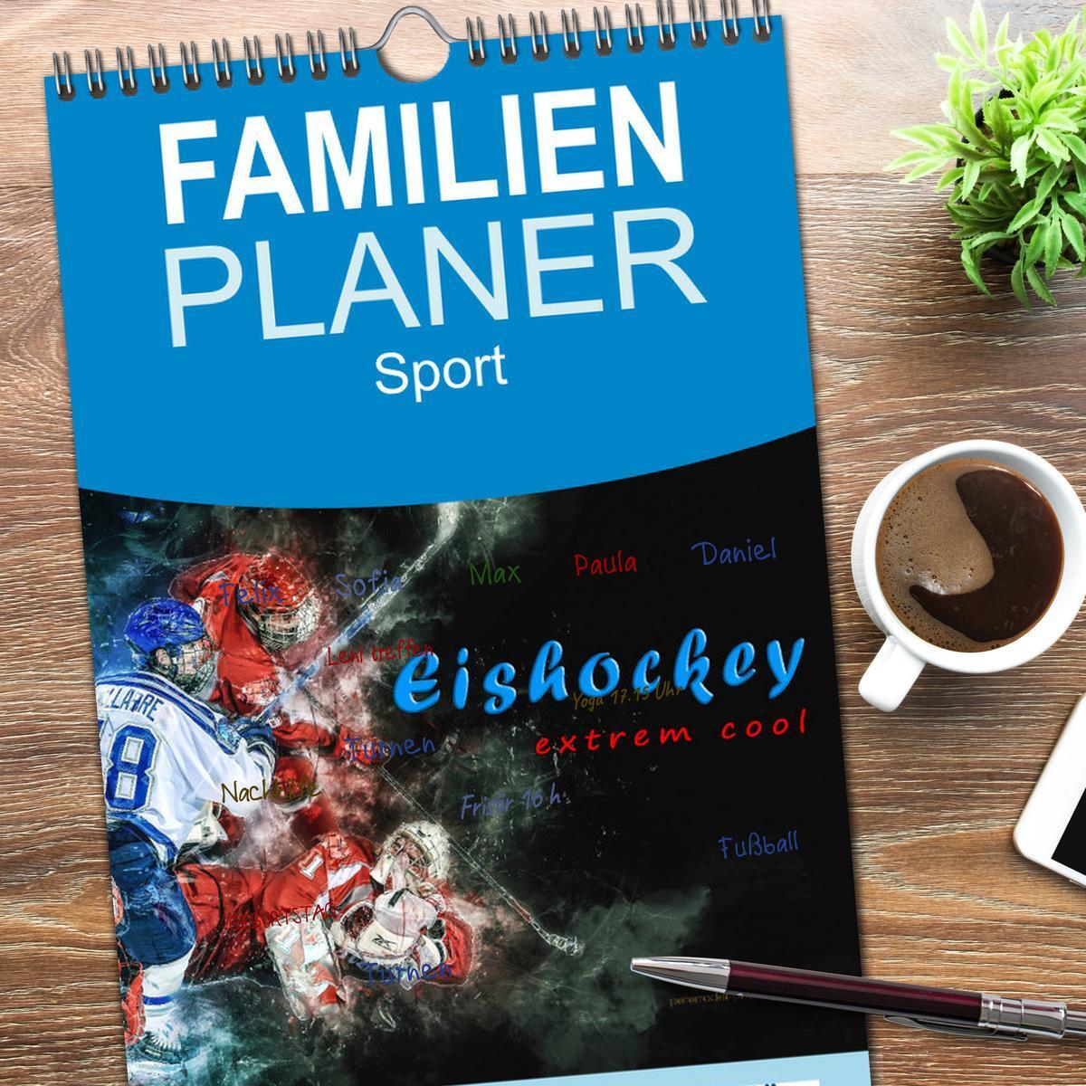 Bild: 9783457126073 | Familienplaner 2025 - Eishockey - extrem cool mit 5 Spalten...