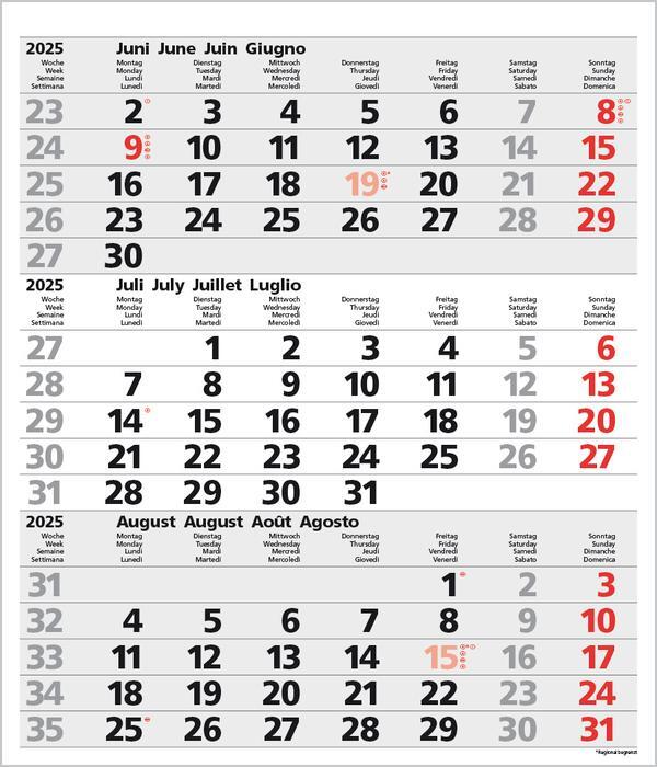 Bild: 9783731877530 | 3-Monats-Planer Comfort Grau 2025 | Verlag Korsch | Kalender | 12 S.