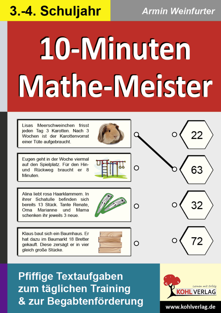 Cover: 9783866329676 | 10-Minuten-Mathe-Meister / Klasse 3-4 | Armin Weinfurter | Taschenbuch