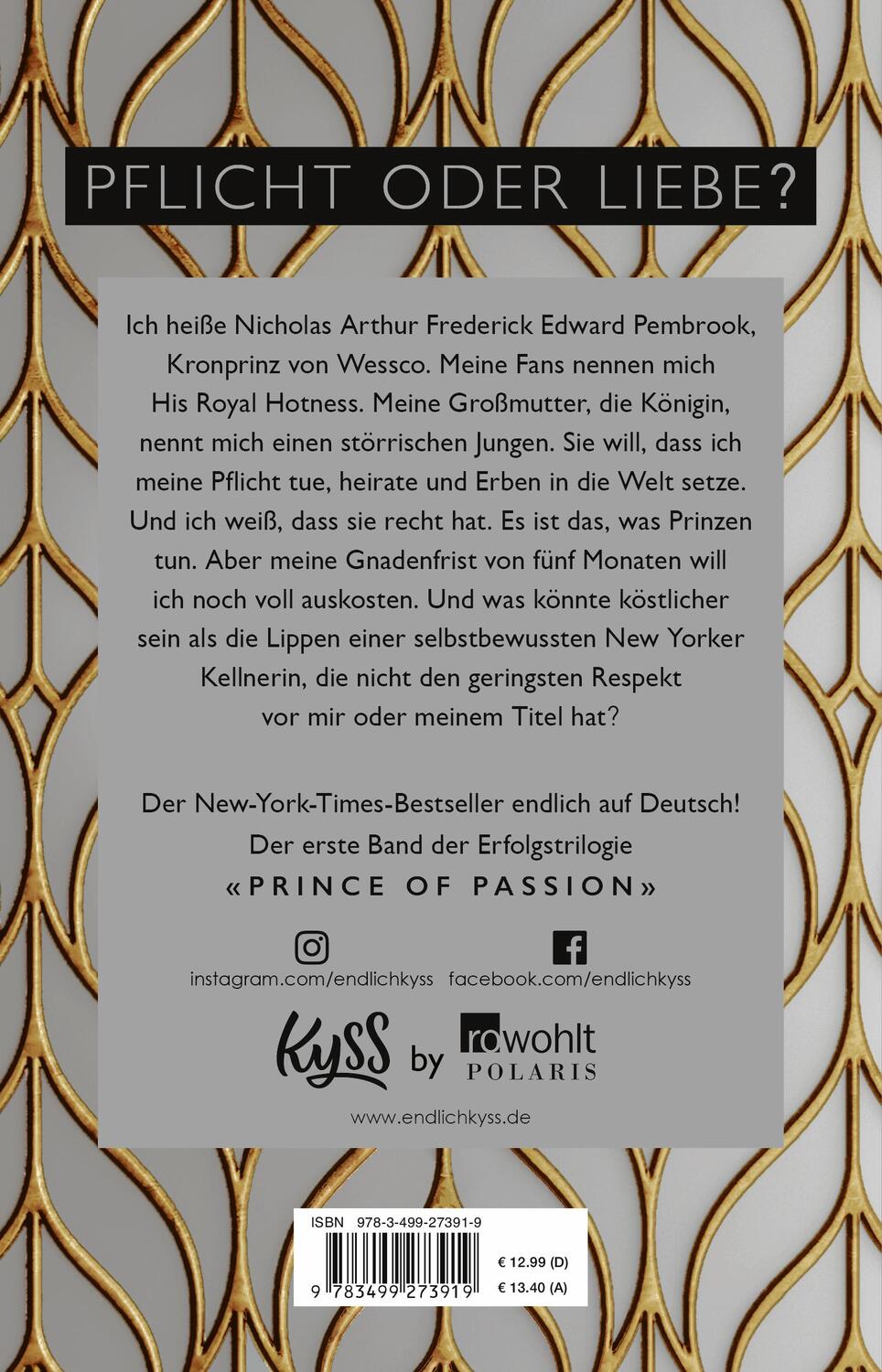 Rückseite: 9783499273919 | Prince of Passion - Nicholas | Emma Chase | Taschenbuch | 352 S.