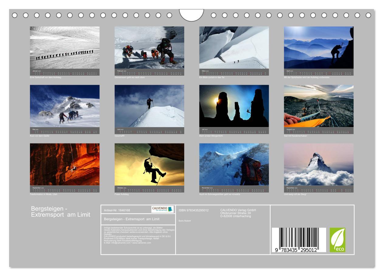 Bild: 9783435295012 | Bergsteigen - Extremsport am Limit (Wandkalender 2025 DIN A4 quer),...