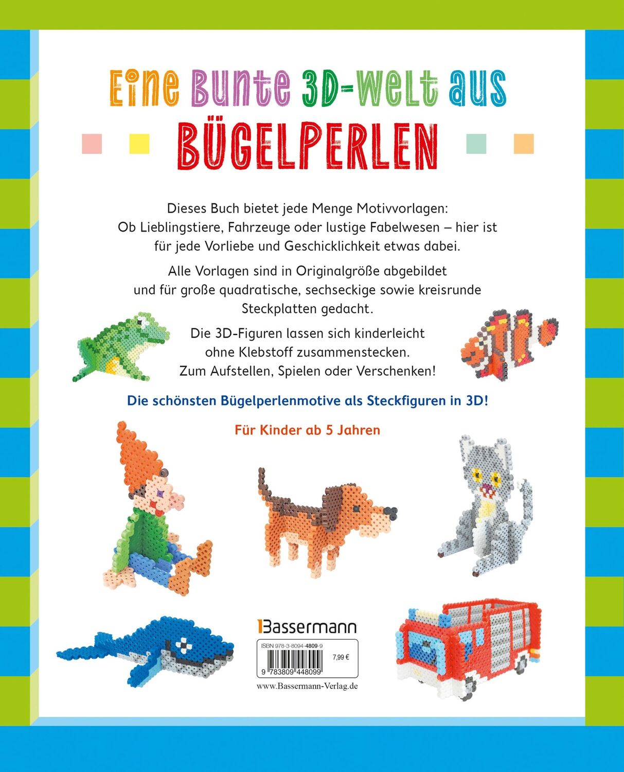 Bild: 9783809448099 | Mein buntes Vorlagenbuch: Bügelperlen 3D-Motive. 47 Figuren zum...