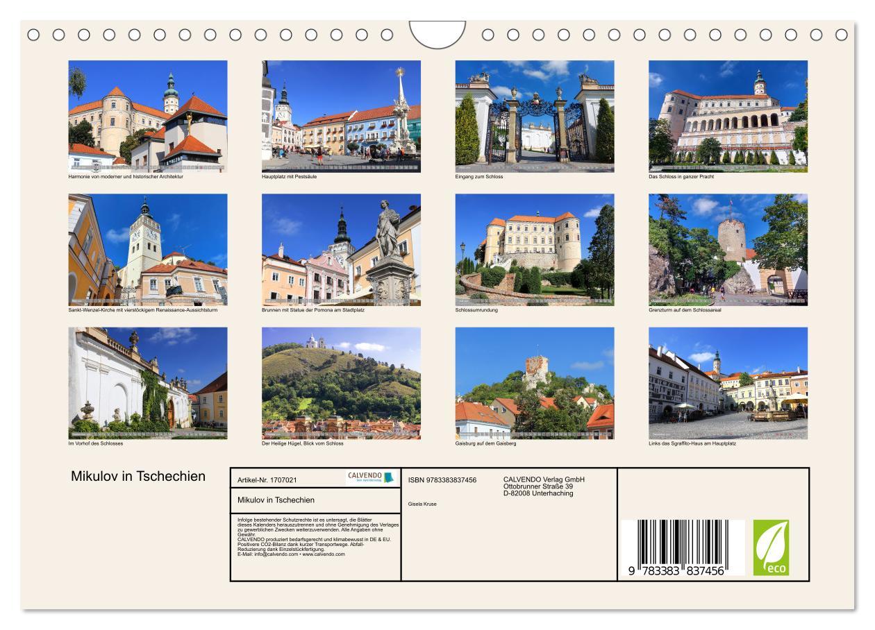 Bild: 9783383837456 | Mikulov in Tschechien (Wandkalender 2025 DIN A4 quer), CALVENDO...