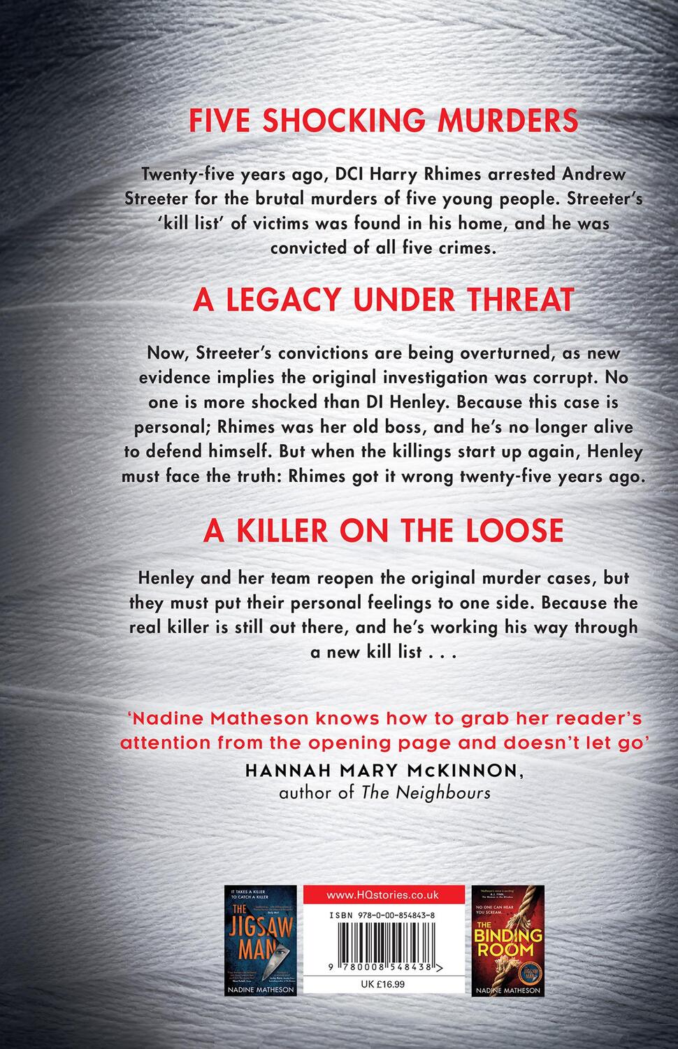 Rückseite: 9780008548438 | The Kill List | Nadine Matheson | Buch | Gebunden | Englisch | 2024