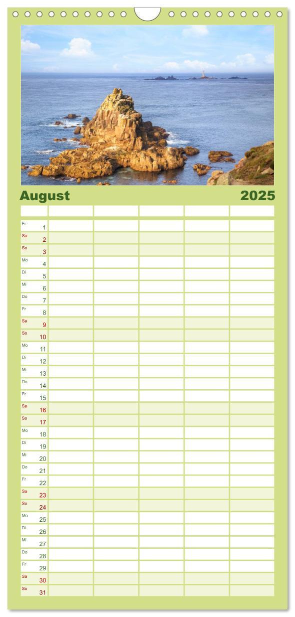 Bild: 9783457117477 | Familienplaner 2025 - Cornwall mit 5 Spalten (Wandkalender, 21 x 45...