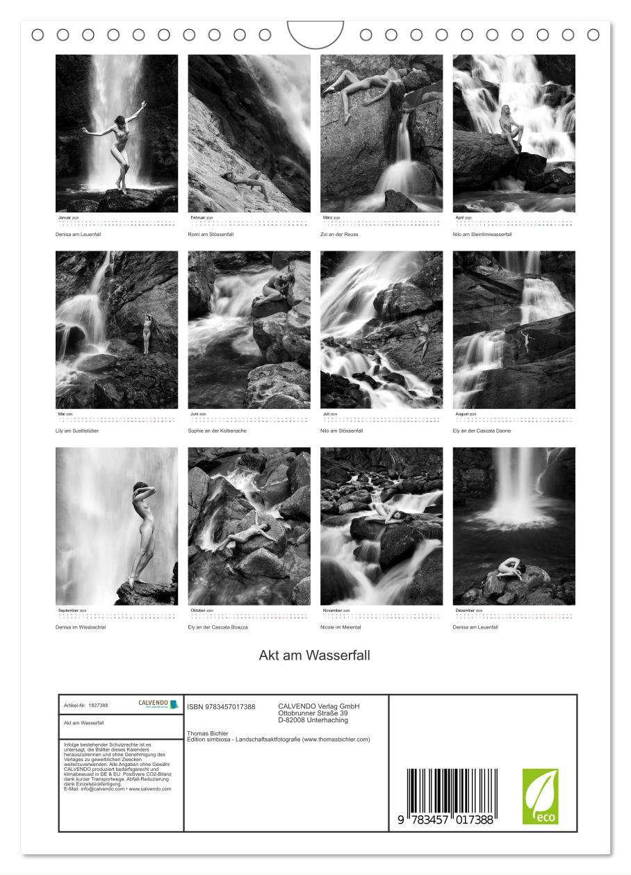 Bild: 9783457017388 | Akt am Wasserfall (Wandkalender 2025 DIN A4 hoch), CALVENDO...