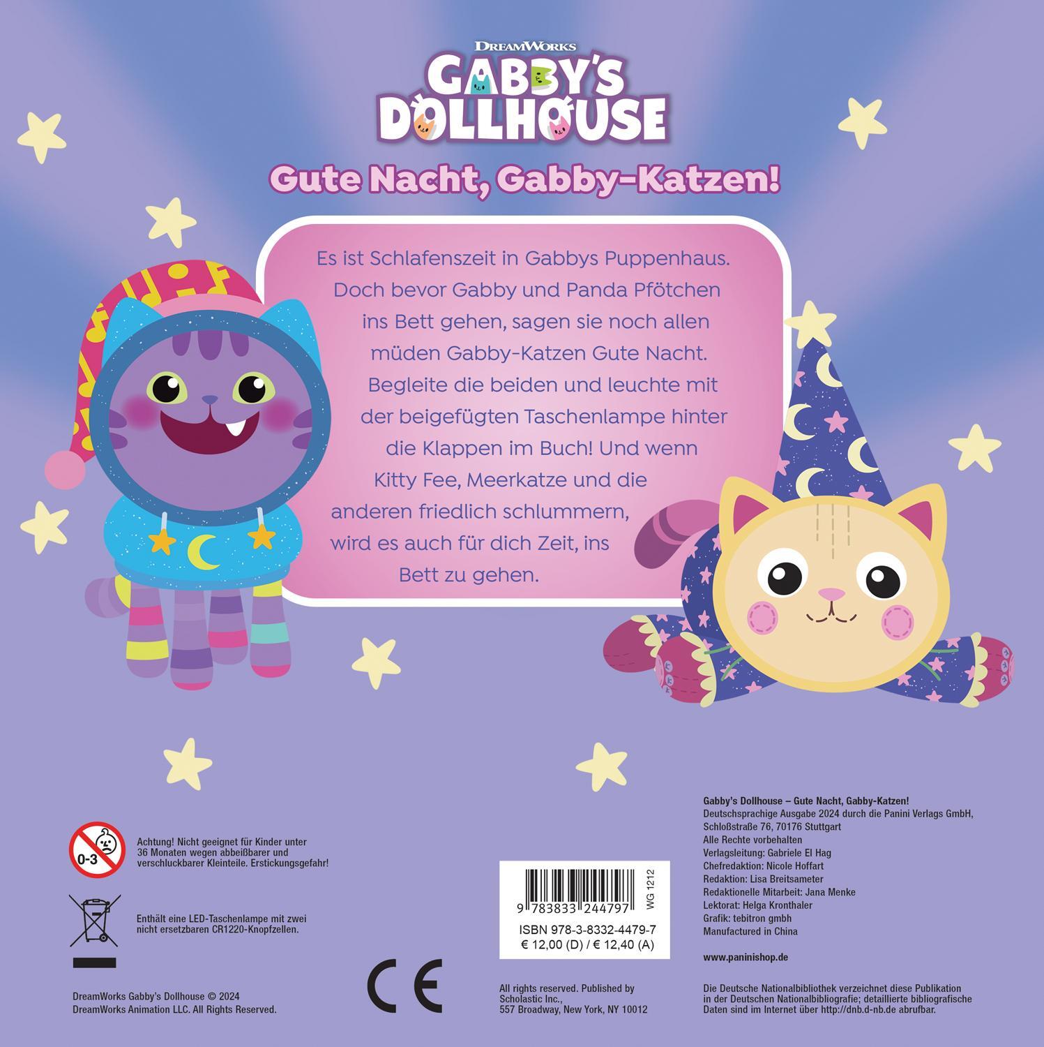 Rückseite: 9783833244797 | Gabby's Dollhouse: Gute Nacht, Gabby-Katzen! | Panini | Buch | 14 S.