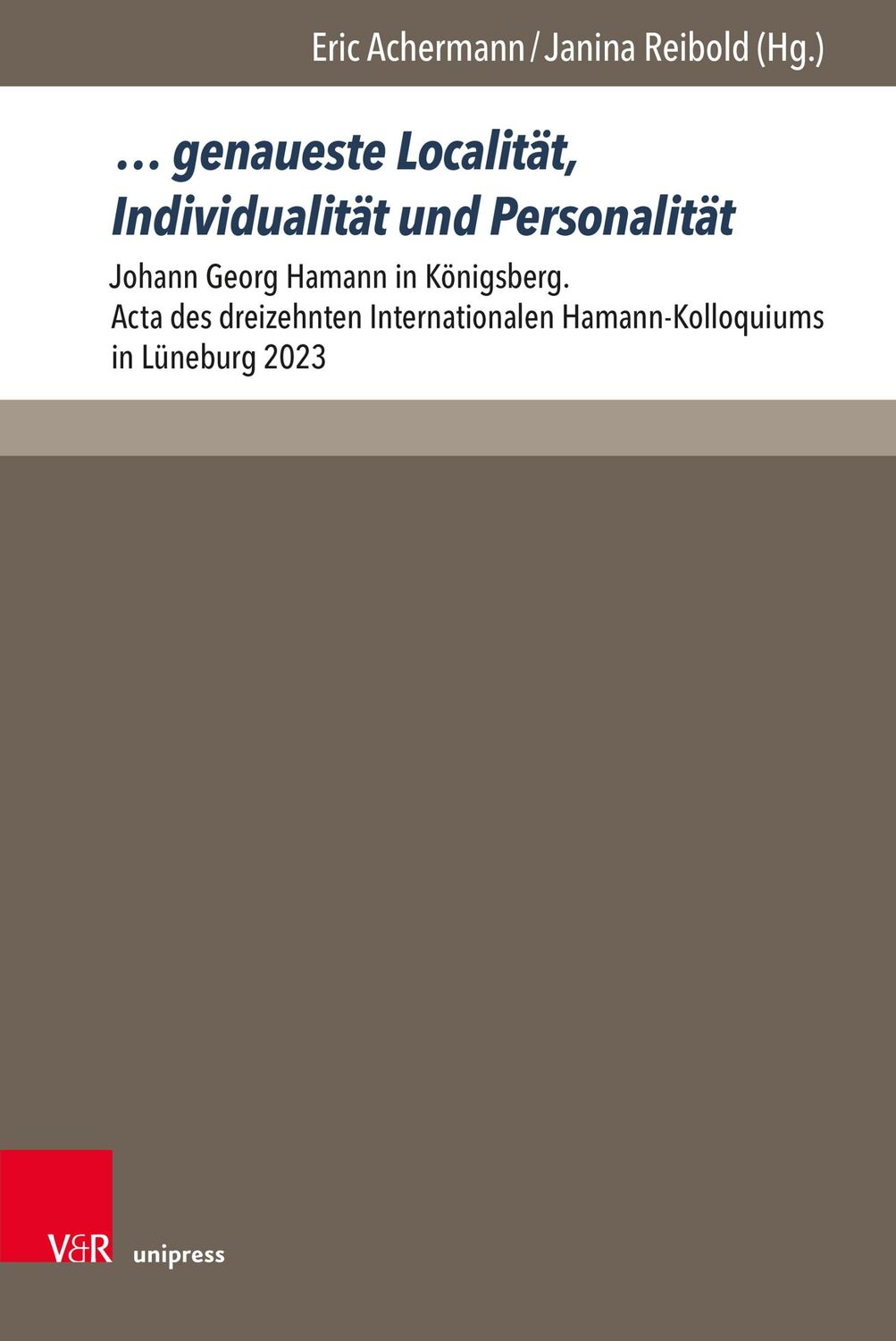 Cover: 9783847117957 | ... genaueste Localität, Individualität und Personalität | Buch | 2024