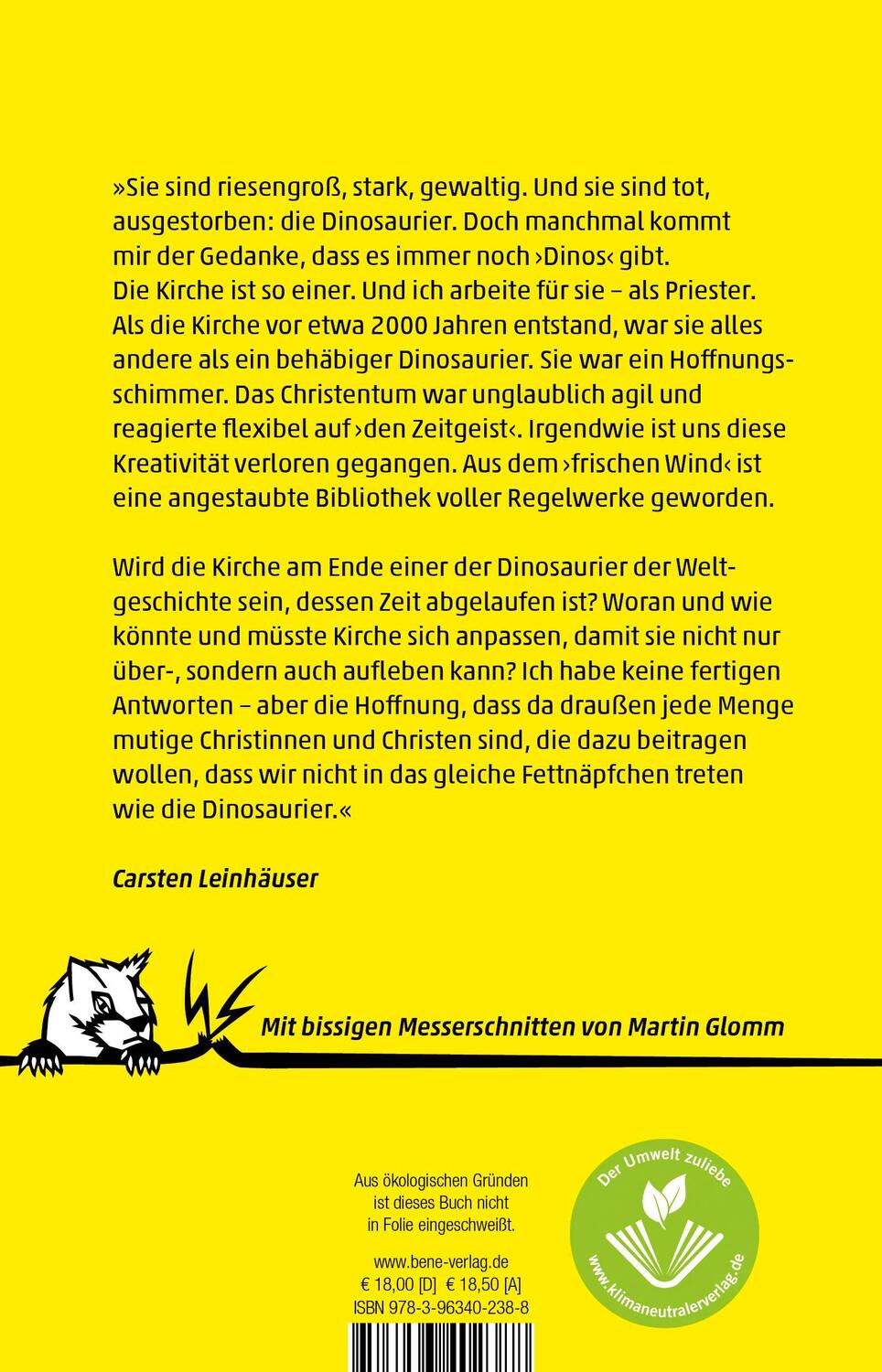 Rückseite: 9783963402388 | Die Dinos dachten auch, sie hätten noch Zeit | Carsten Leinhäuser